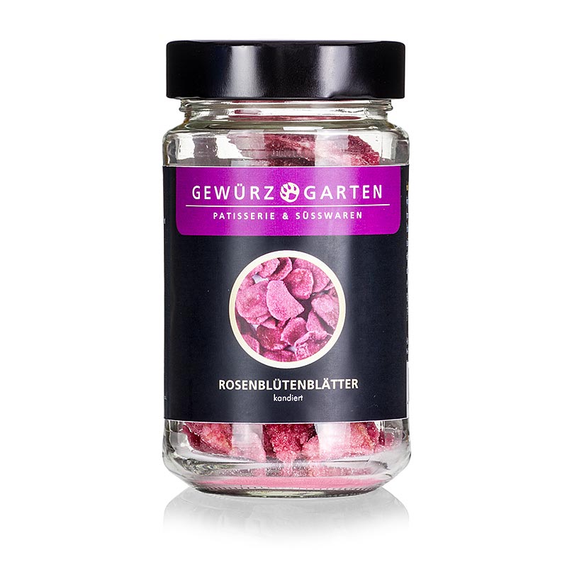 Kruidentuin, gekonfijte rozenblaadjes - 75 g - glas