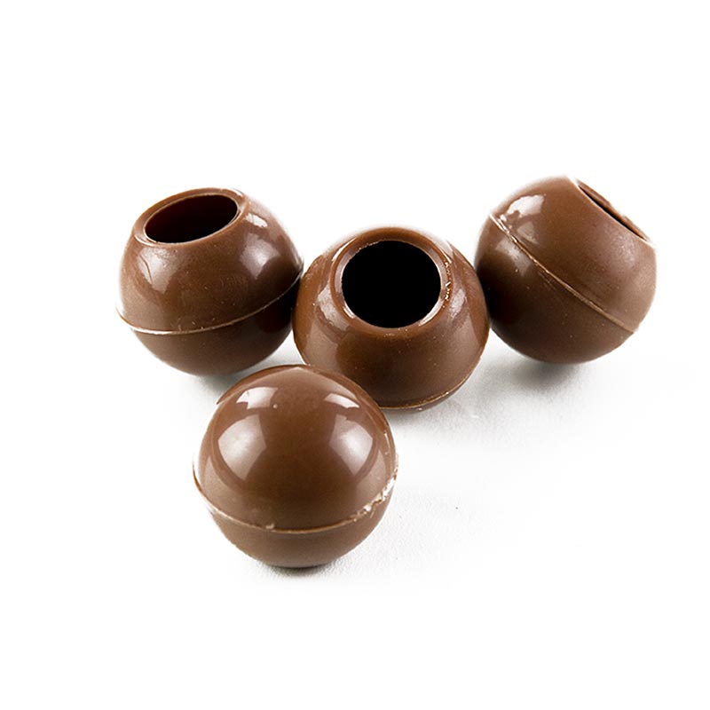 Truffle hollow balls, milk chocolate, Ø 26 mm (50000) - 1.644 kg, 567 pieces - Cardboard