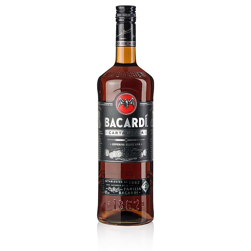 Bacardi Carta Negra Superior Black Rum, 40% vol. - 1 l - Flasche
