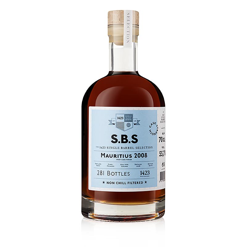 SBS Mauritius Rum 2008 Greys, 10 jaar, Port Cask Finish, 55% vol. - 700 ml - fles