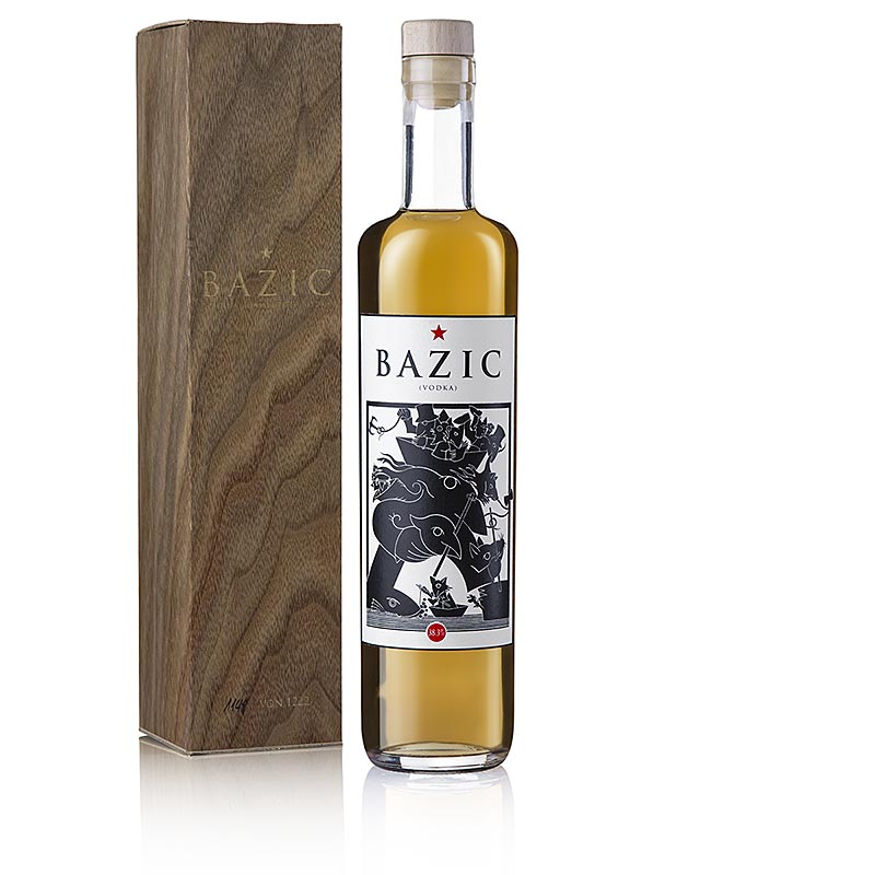 Vodka Bazic, fassgelagert, 38,3% vol., im Geschenkkarton - 700 ml - Flasche Vodka Bazic, fassgelagert, 38,3% vol., im Geschenkkarton - 700 ml - Flasche