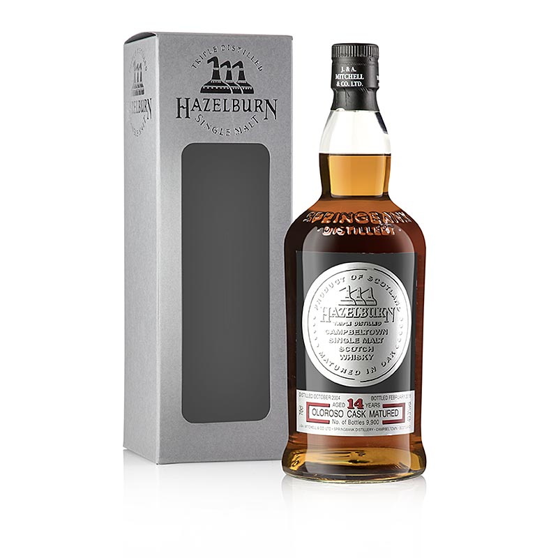 Single Malt Whisky Hazelburn, 14 J., Oloroso Cask, 49,3% vol., Campbeltown - 700 ml - Flasche Single Malt Whisky Hazelburn, 14 J., Oloroso Cask, 49,3% vol., Campbeltown - 700 ml - Flasche