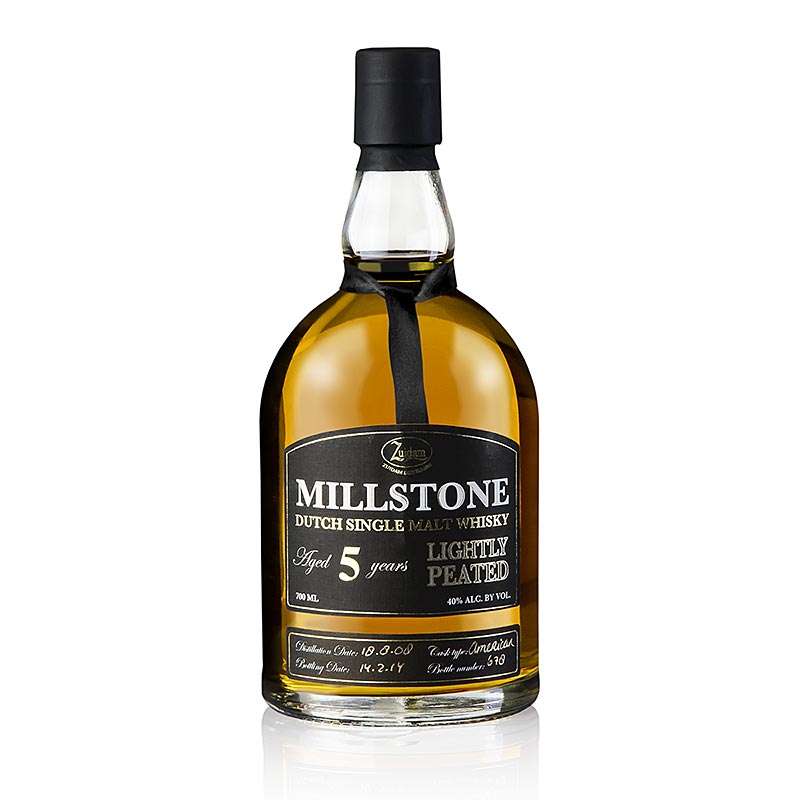 Single Malt Whisky Zuidam Millstone, 5 Jahre, Lighltly Peated, 40% vol., Holland - 700 ml - Flasche Single Malt Whisky Zuidam Millstone, 5 Jahre, Lighltly Peated, 40% vol., Holland - 700 ml - Flasche