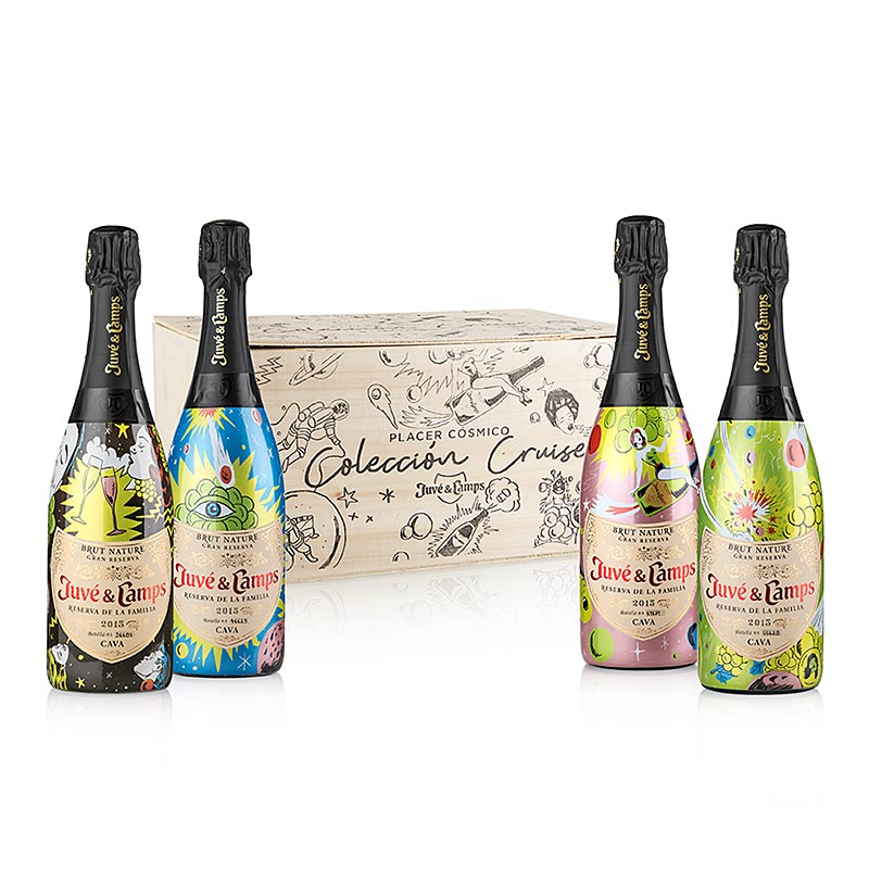 2015er CRUISE COLL. Gran Reserva Familia, Brut, 12% vol., Juve y Camps, BIO - 3 l, 4 x 750ml - Holzkiste 2015er CRUISE COLL. Gran Reserva Familia, Brut, 12% vol., Juve y Camps, BIO - 3 l, 4 x 750ml - Holzkiste