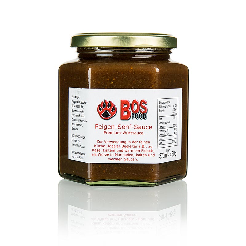 Fig mustard sauce, own creation with red figs - 370 ml - Glass