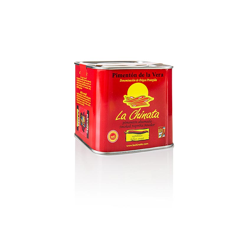 Paprika - Pimenton de la Vera DOP, gerookt, bitterzoet, la chinata - 350 g - kan