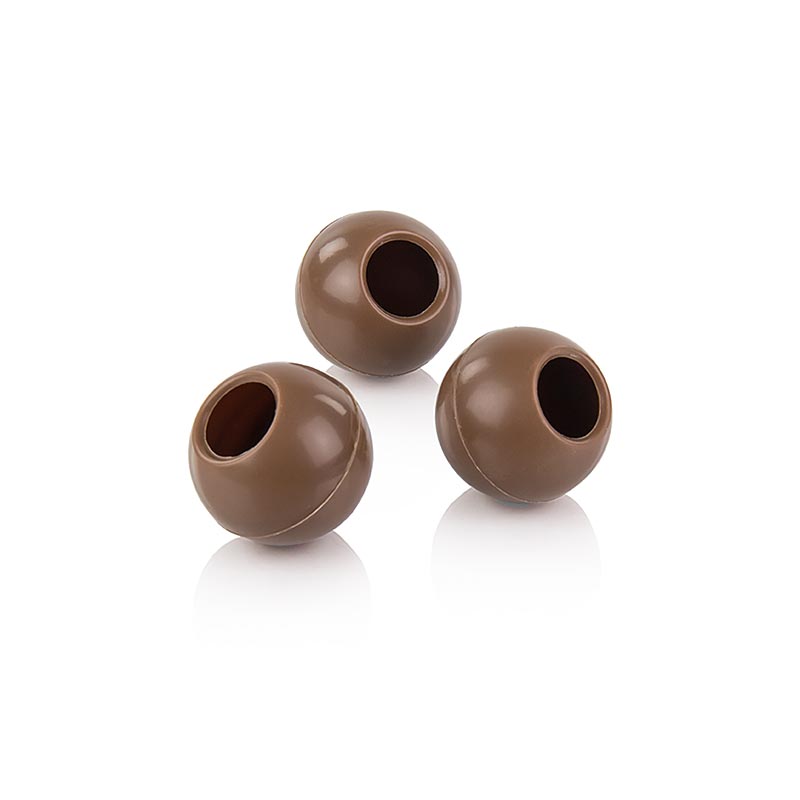 Truffle hollow balls, milk chocolate, Ø 24 mm, Laderach - 1.336 kg, 567 pieces - Cardboard