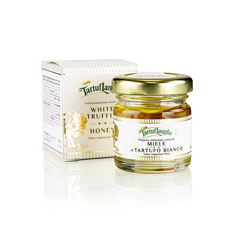 TARTUFLANGHE Acaciahoning, licht, met witte truffel en aroma - 40g - Glas