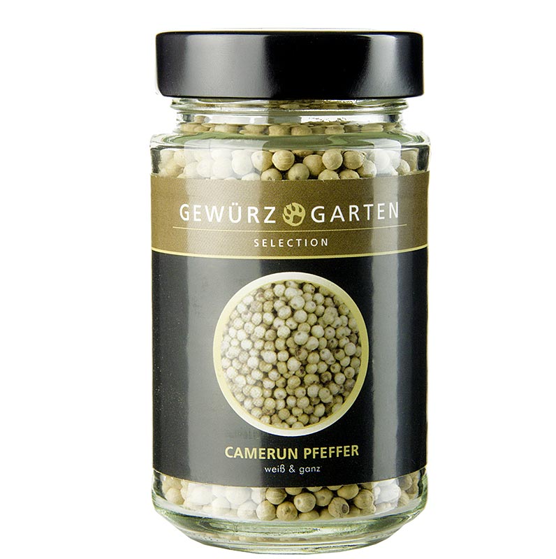 Spice Garden Kamerun Pepper, hvid, hel - 150 g - glas