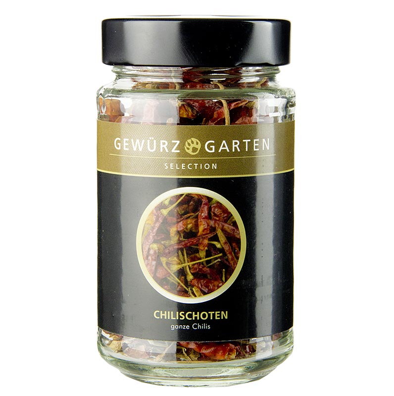 Gewürzgarten Chilischoten, ganz, getrocknet - 30 g - Glas Gewürzgarten Chilischoten, ganz, getrocknet - 30 g - Glas