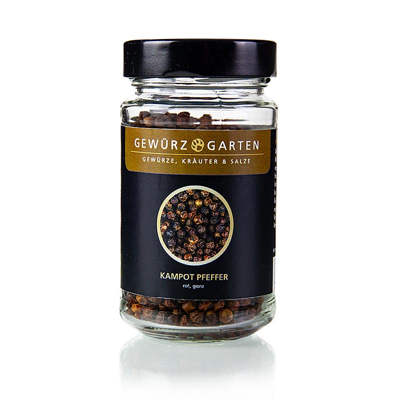 Gewürzgarten Kampot Pfeffer, roter Pfeffer aus Kambodscha, ganz - 120 g - Glas Gewürzgarten Kampot Pfeffer, roter Pfeffer aus Kambodscha, ganz - 120 g - Glas