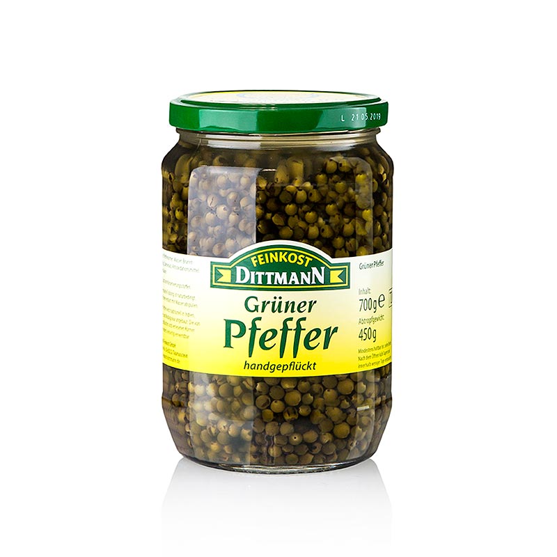 Green pepper, in brine - 700 g - Glass