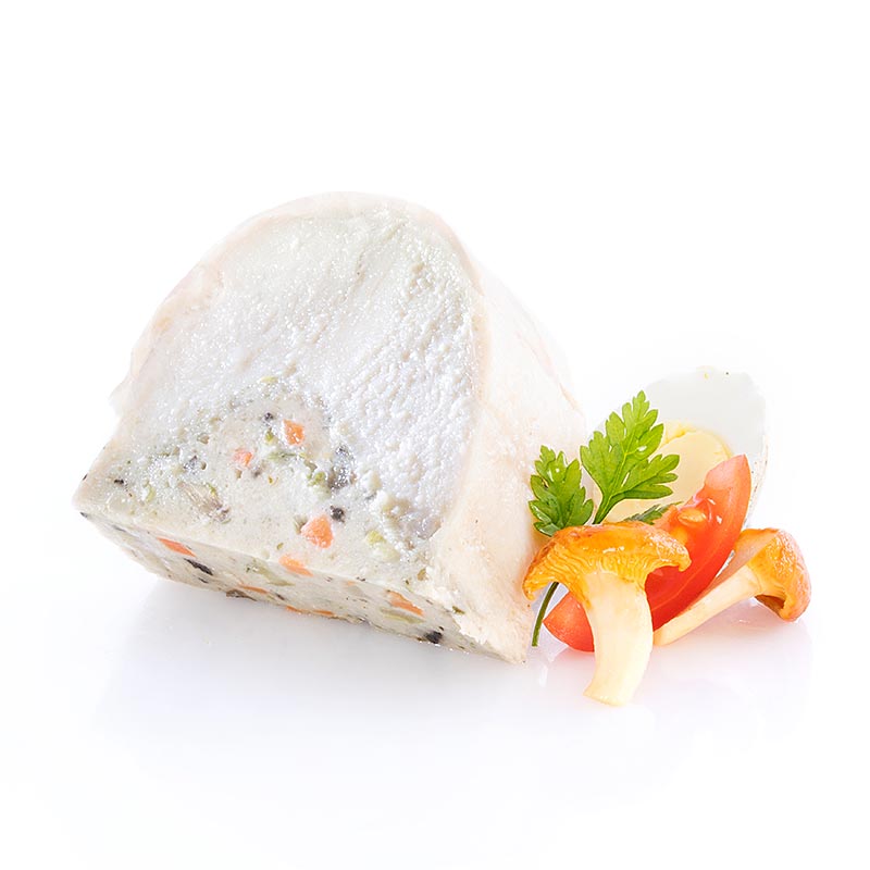 Terrine von Stubenküken, mit Gemüse und Apfel - 500 g - Pe-schale