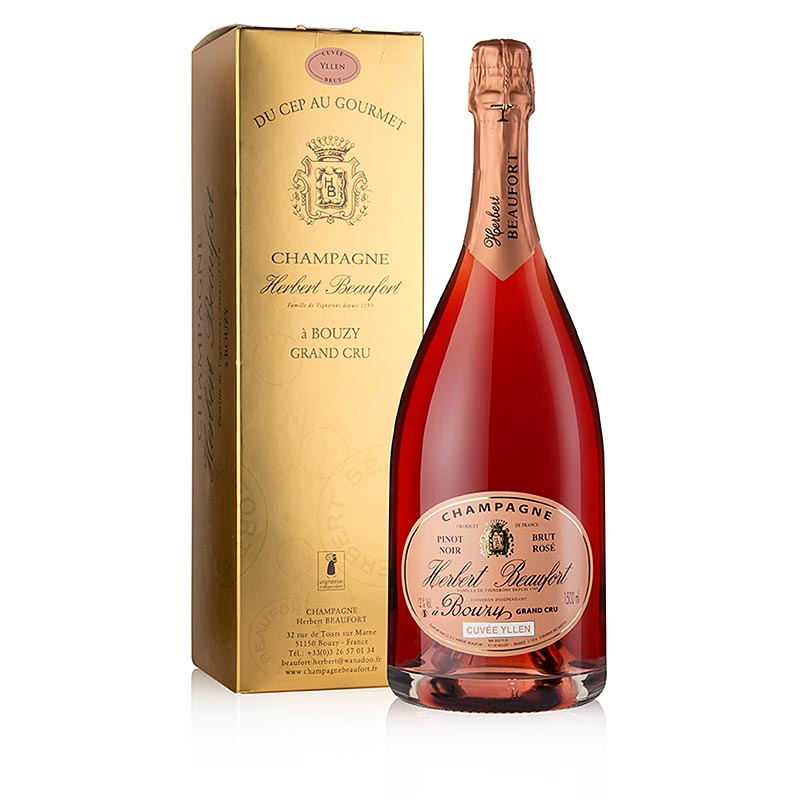 Champagner Herbert Beaufort Rose Grand Cru, brut, 12% vol., Magnum - 1,5 l - Flasche