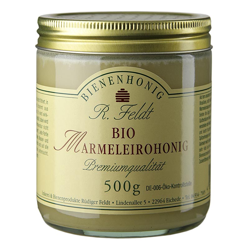 Miel de Marmeleiro, Bresil, apiculture Feldt, certifie biologique - 500g - Verre