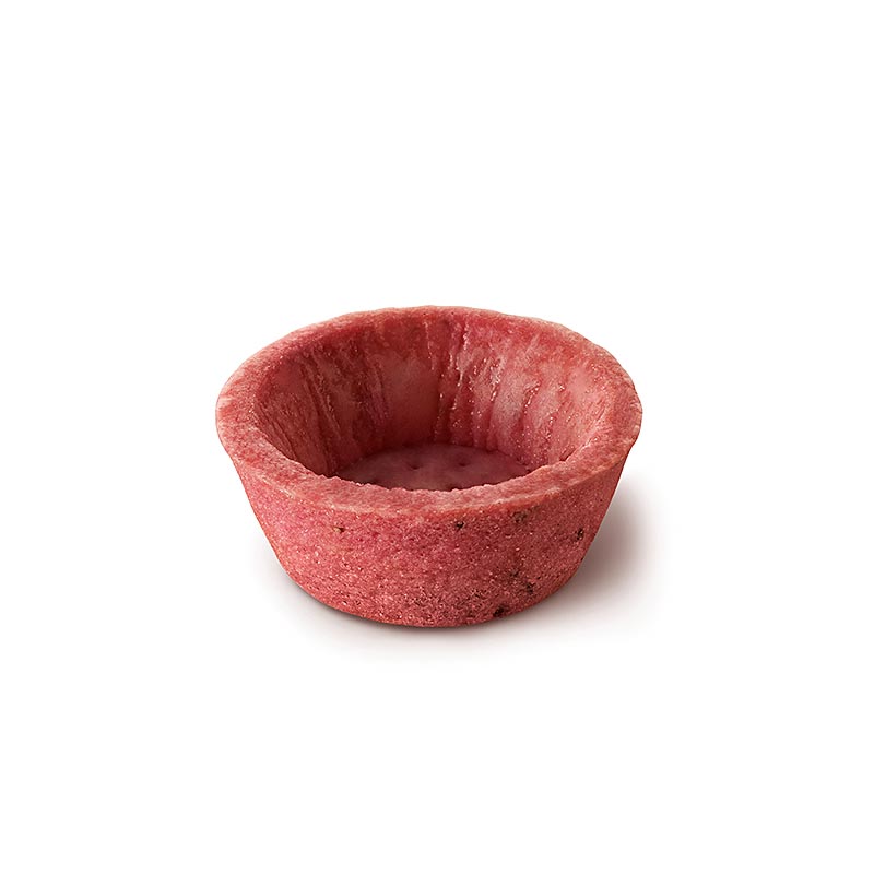 Mini snack tartlets, beetroot and pepper dough, round, Ø 4.2 cm, salty - 1.024 kg, 160 pc - carton