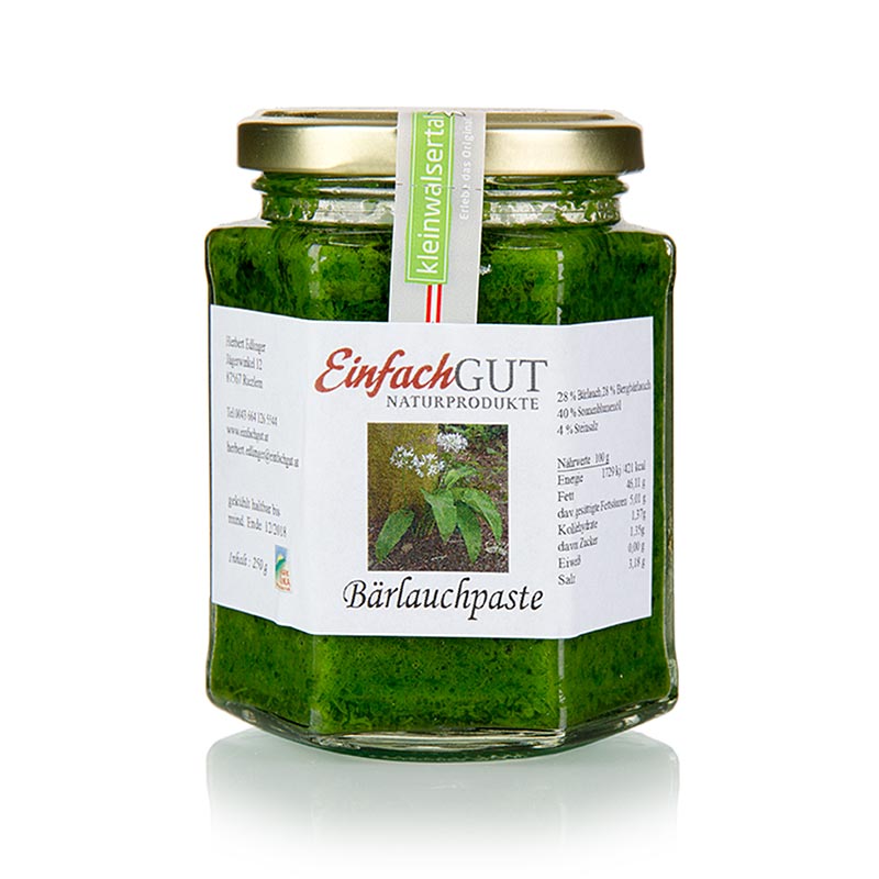 Bärlauch Paste mit Hochgebirgsbärlauch aus dem Kleinwalsertal - 250 g - Glas Bärlauch Paste mit Hochgebirgsbärlauch aus dem Kleinwalsertal - 250 g - Glas