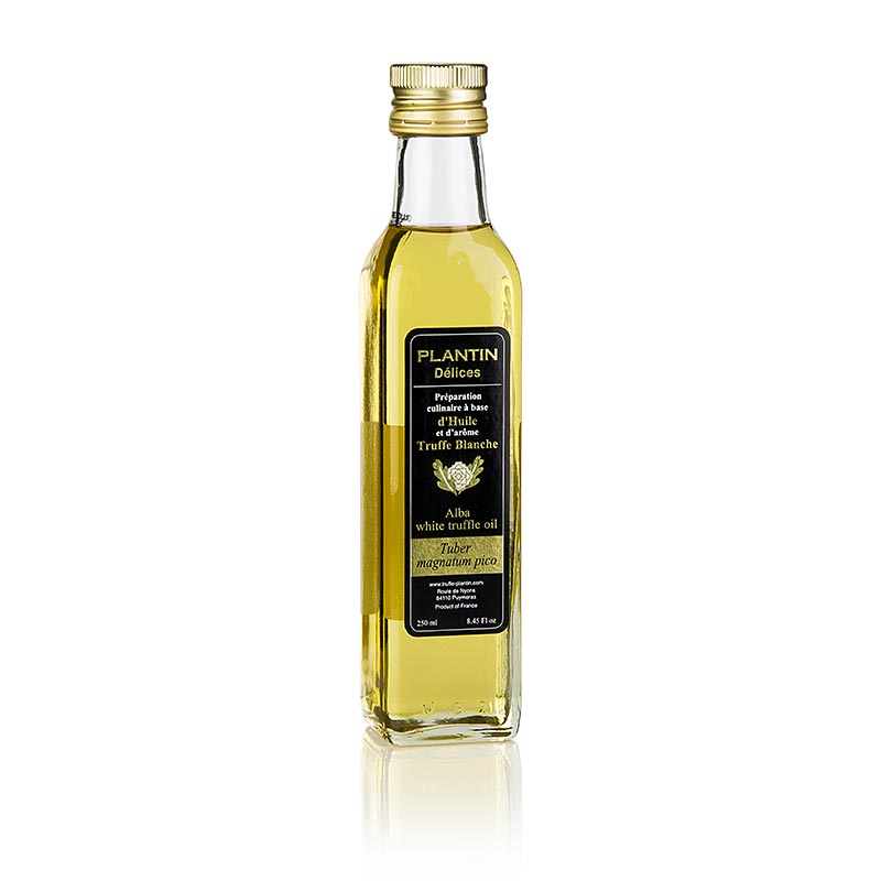 Solsikkefrøolie med hvid trøffelaroma (trøffelolie), plantin - 250 ml - flaske