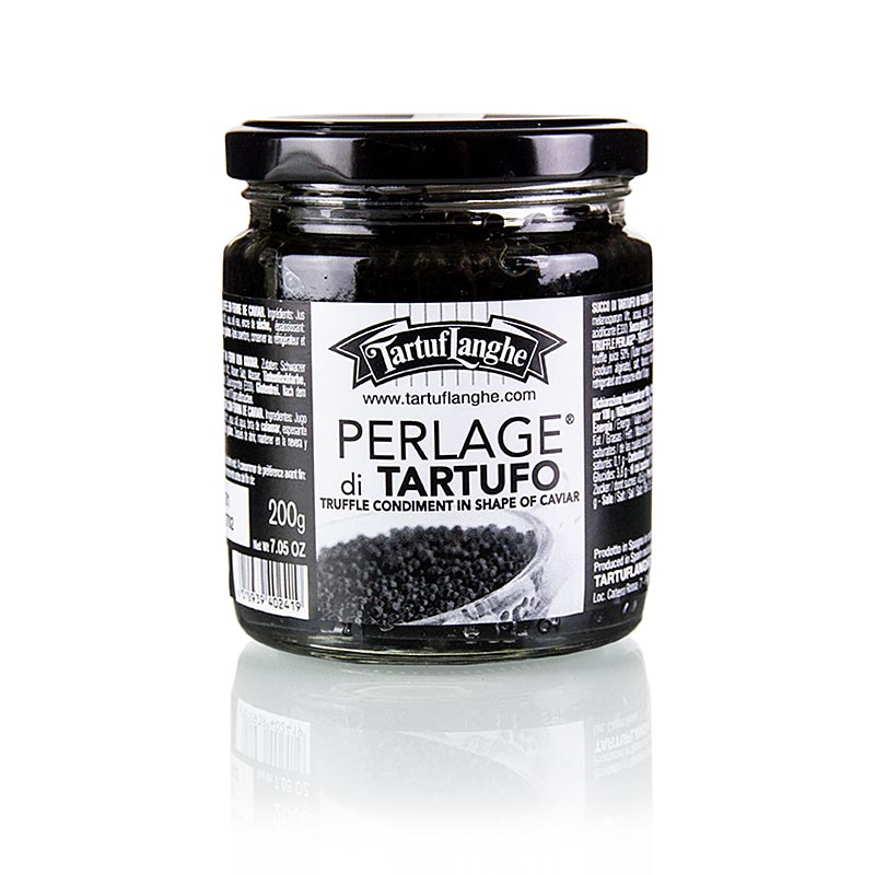 TARTUFLANGHE truffle caviar - Perlage di Tartufo, made from winter truffle juice - 200 g - Glass