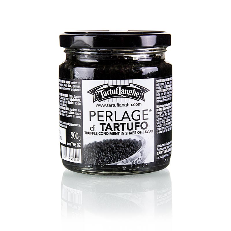 TARTUFLANGHE-trøffelkaviar - Perlage di Tartufo, lavet af vinter-trøffelsaft - 200 g - glas