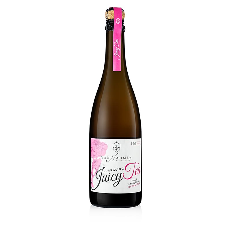 Thé juteux pétillant à la rose - Darjeeling - Rhubarbe, 750ml, van Nahmen BIO - 750 ml - Bouteille