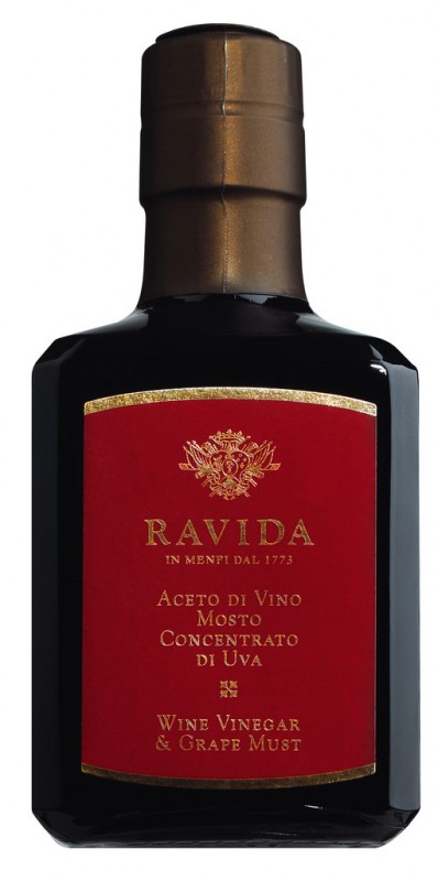 Aceto di Vino Mosto Concentrato di Uva, Weinessig mit Traubenmost, Ravida - 250 ml - Flasche Aceto di Vino Mosto Concentrato di Uva, Weinessig mit Traubenmost, Ravida - 250 ml - Flasche