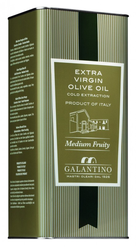 Olio extra virgin Fruttato Medio, extra virgin olive oil Fruttato Medio, Galantino - 5,000 ml - Can