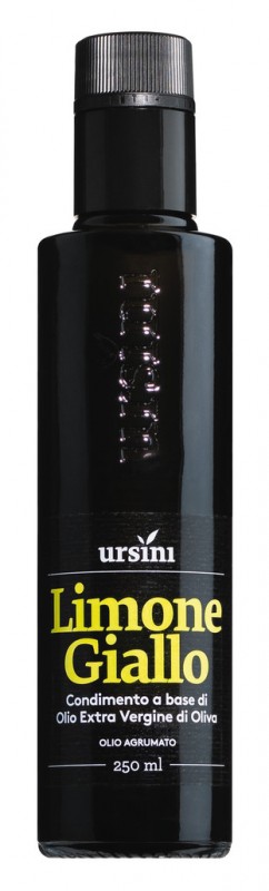 Olio Limone Giallo, olivenolie med citroner, Ursini - 250 ml - flaske