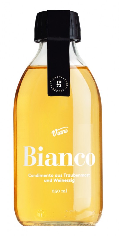 BIANCO - Condimento Bianco, vinaigre de vin blanc et vinaigrette au moût de raisin, Viani - 250 ml - Bouteille