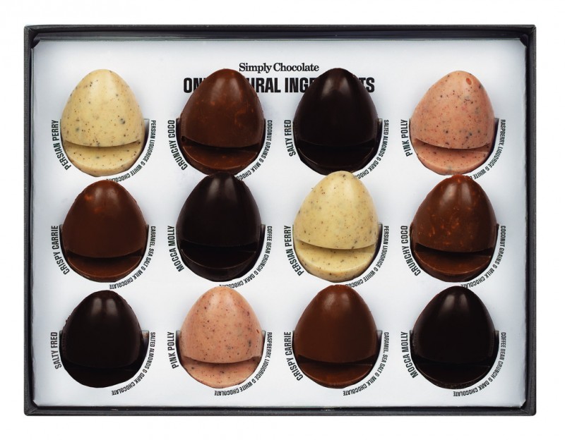 Somebunny to Love, 12 aromatisierte Schokoladenstücke, sortiert, Simply Chocolate - 120 g - Packung Somebunny to Love, 12 aromatisierte Schokoladenstücke, sortiert, Simply Chocolate - 120 g - Packung