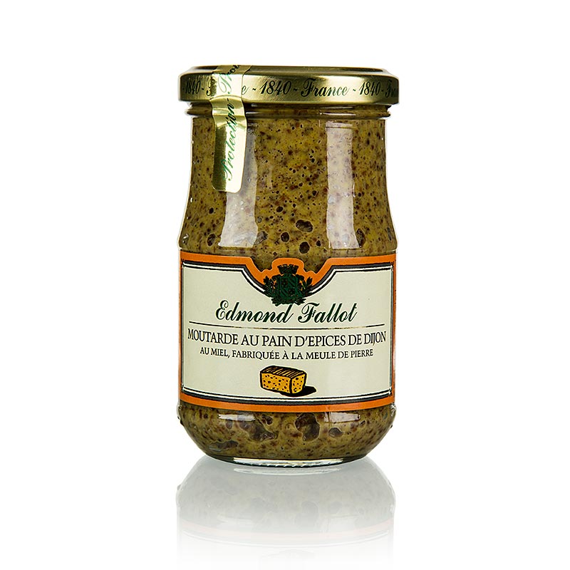 Dijon mustard with spiced bread and honey, coarse, Fallot - 190ml - Glass