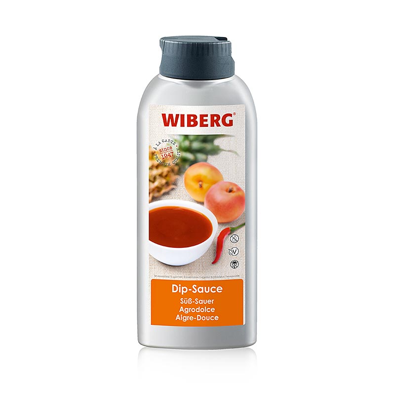 Sauce dip WIBERG aigre-douce, abricot fruité avec une pointe de piment - 695 ml - Bouteille en PE