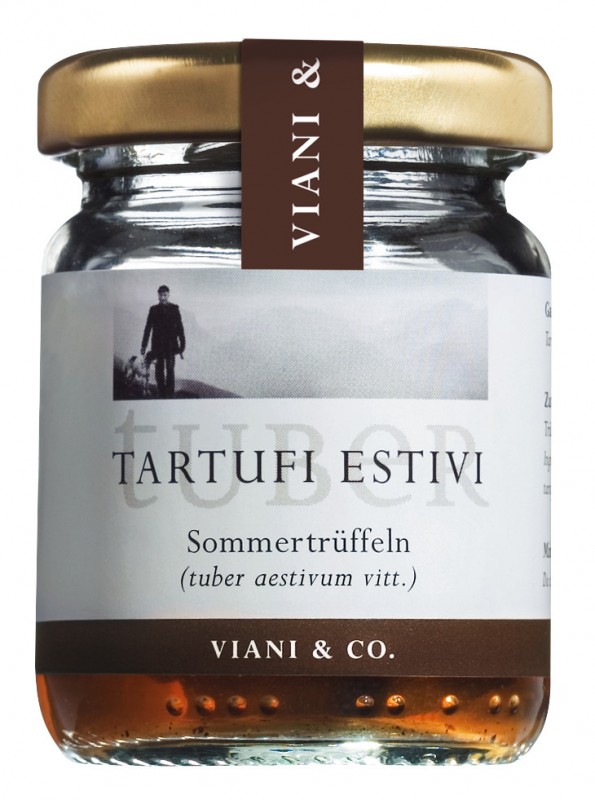 Tartufi estivi interi, Ganze Sommertrüffeln, tuber aestivum - 25 g - Glas