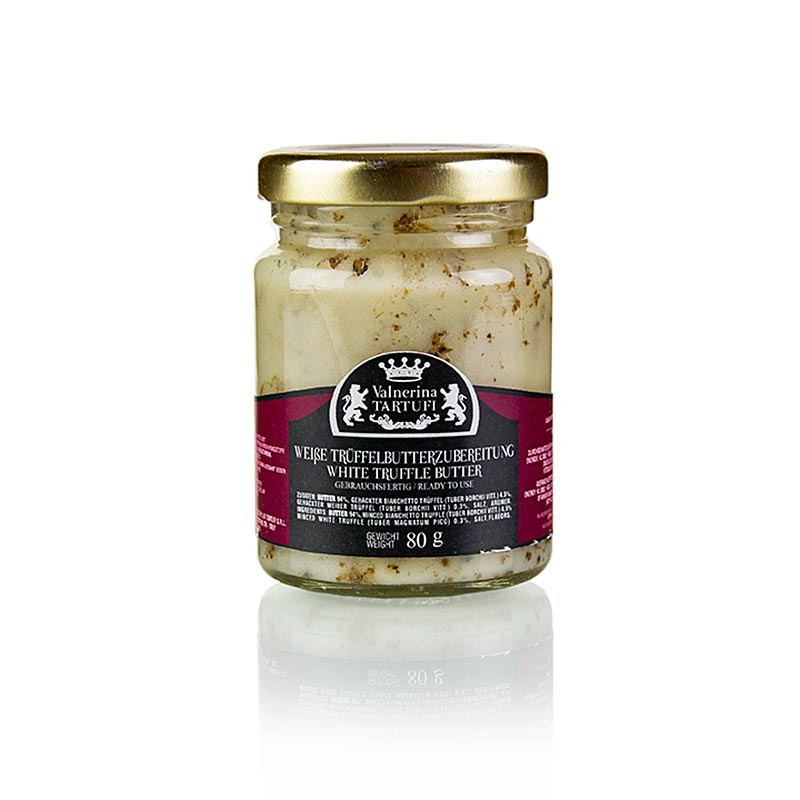 Trüffelbutter-Zubereitung, mit weißem Trüffel Magnatum Pico, Valnerina Tartufi - 80 g - Glas