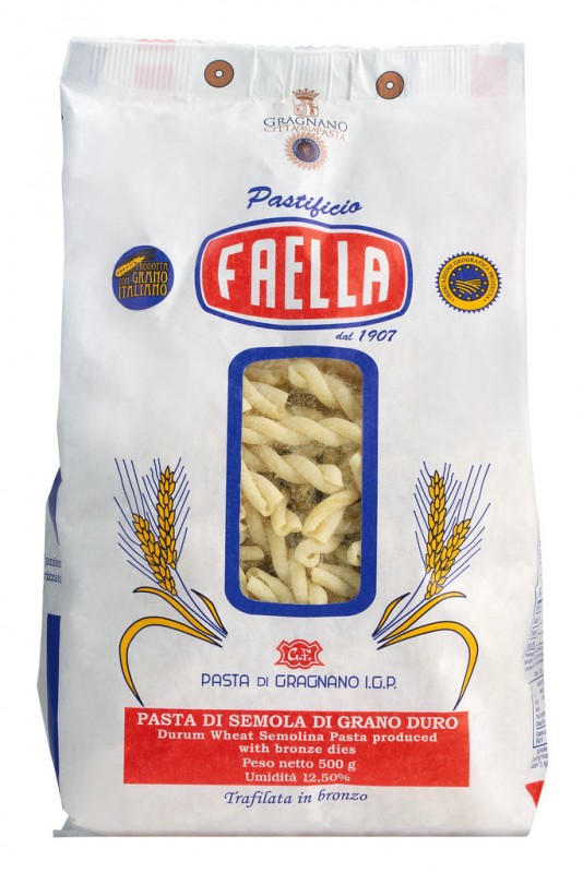 Gemelli IGP, pates a la semoule de ble dur, Faella - 500g - paquet