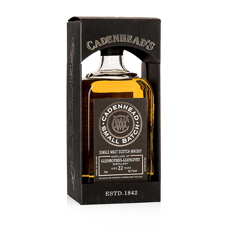 Single Malt Whisky Glenrothes 1996 Cadenhead, 22 Jahre, 50,1% vol., Speyside - 700 ml - Flasche Single Malt Whisky Glenrothes 1996 Cadenhead, 22 Jahre, 50,1% vol., Speyside - 700 ml - Flasche