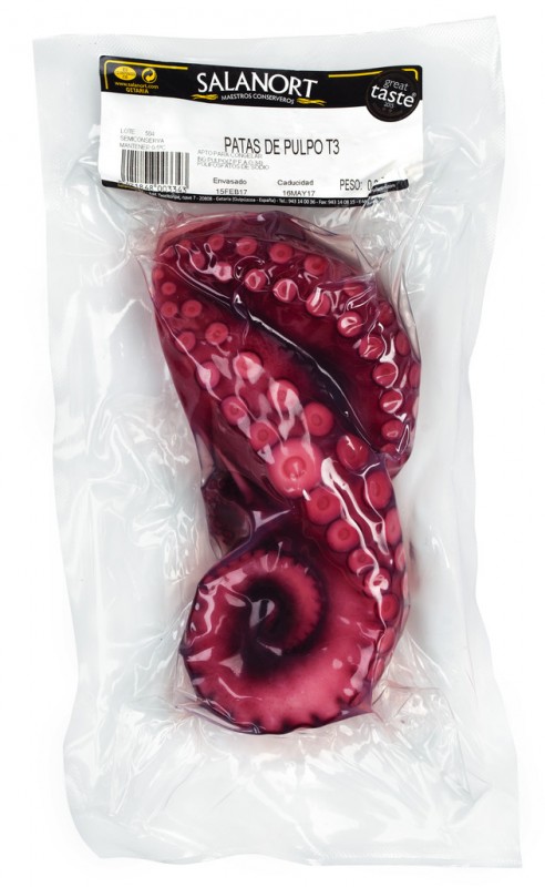 Octopus 2 legs cooked, vacuum packed, Cooked Octopus Legs, Vacuum Pack, Salanort - approx. 350 g - kg