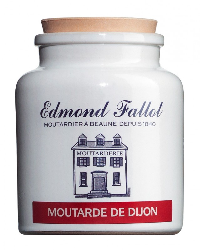 Moutarde de Dijon, pot gres, Dijon-mosterd, klassiek pittig, in een stenen pot, Fallot - 105 g - stuk
