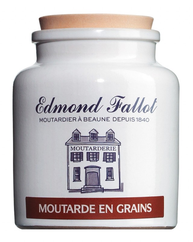 Moutarde en grains, pot gres, Dijon mustard, coarse-grained, in a stone pot, Fallot - 105 g - piece