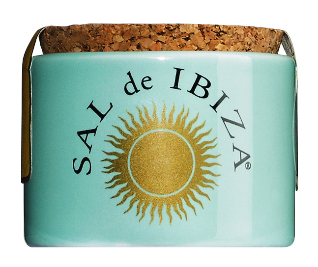 Fleur de Sel Azafran mini, Fleur de Sel with saffron in a mini pot, Sal de Ibiza - 28.35 g - piece