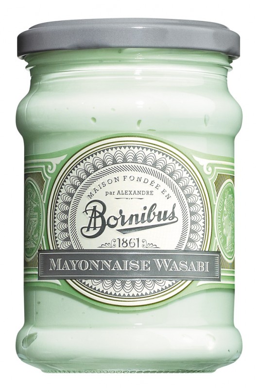 Wasabi Mayonnaise, Mayonnaise mit Wasabi, Bornibus - 220 g - Glas
