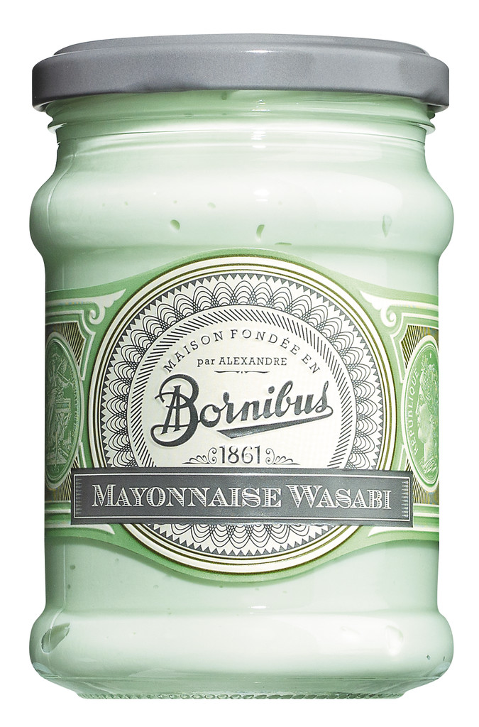 Wasabi mayonnaise, mayonnaise med wasabismag, Bornibus - 220 g - Glas