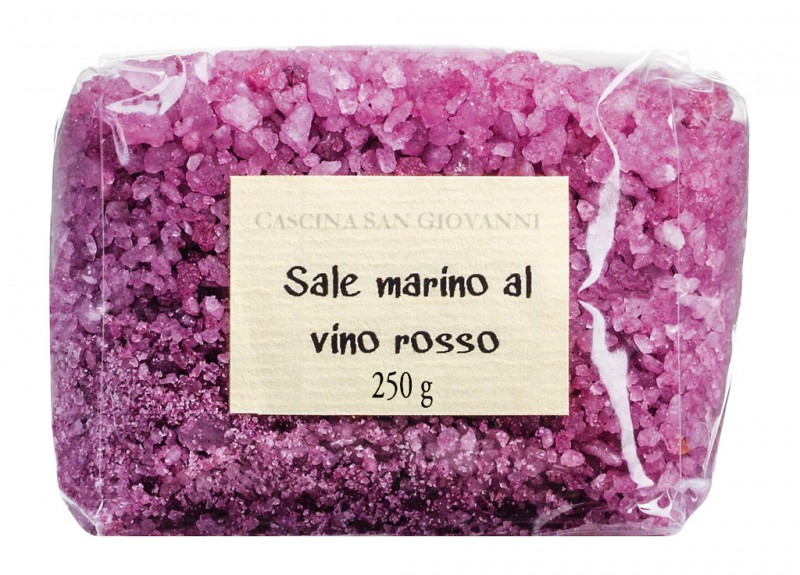 Salg marino al vino rosso, havsalt med rødvin, Cascina San Giovanni - 250 g - taske