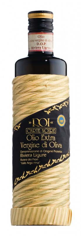 Olio extra vergine Carte Noire, Natives Olivenöl extra, Riviera dei Fiori DOP, Olio Roi - 500 ml - Flasche