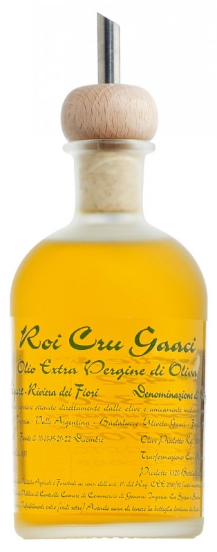 Olio extra vergine Cru Gaaci, Natives Olivenöl extra, Riviera dei Fiori DOP, Olio Roi - 250 ml - Flasche Olio extra vergine Cru Gaaci, Natives Olivenöl extra, Riviera dei Fiori DOP, Olio Roi - 250 ml - Flasche