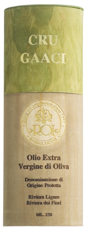 Olio extra vergine Cru Gaaci, Natives Olivenöl extra, Riviera dei Fiori DOP, Olio Roi - 250 ml - Flasche Olio extra vergine Cru Gaaci, Natives Olivenöl extra, Riviera dei Fiori DOP, Olio Roi - 250 ml - Flasche
