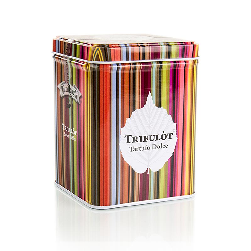 Mini Trüffelpralinen trifulot von Tartuflanghe, in Metal-Geschenkbox, 3 Sorten - 105 g - Dose Mini Trüffelpralinen trifulot von Tartuflanghe, in Metal-Geschenkbox, 3 Sorten - 105 g - Dose