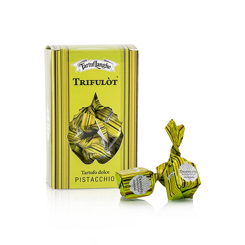 Mini trøffel pralines trifulot, pistacienødder fra Tartuflanghe - 105 g - boks