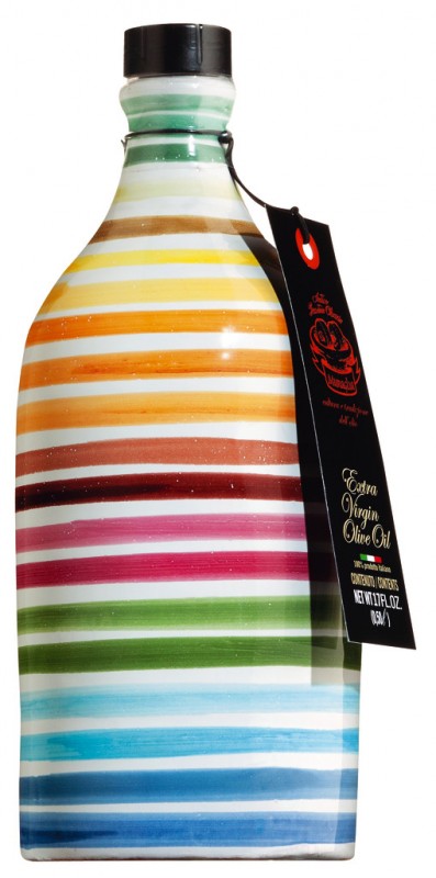 Natives Olivenöl extra, im Krug, Olio extra vergine Peranzana Arcobaleno, Muraglia - 500 ml - Krug mit Streifen Natives Olivenöl extra, im Krug, Olio extra vergine Peranzana Arcobaleno, Muraglia - 500 ml - Krug mit Streifen
