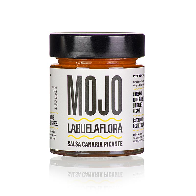 Mojo Picante, salsa épicée rouge des Canaries, Labuelaflora - 140 g - Verre Mojo Picante, salsa épicée rouge des Canaries, Labuelaflora - 140 g - Verre